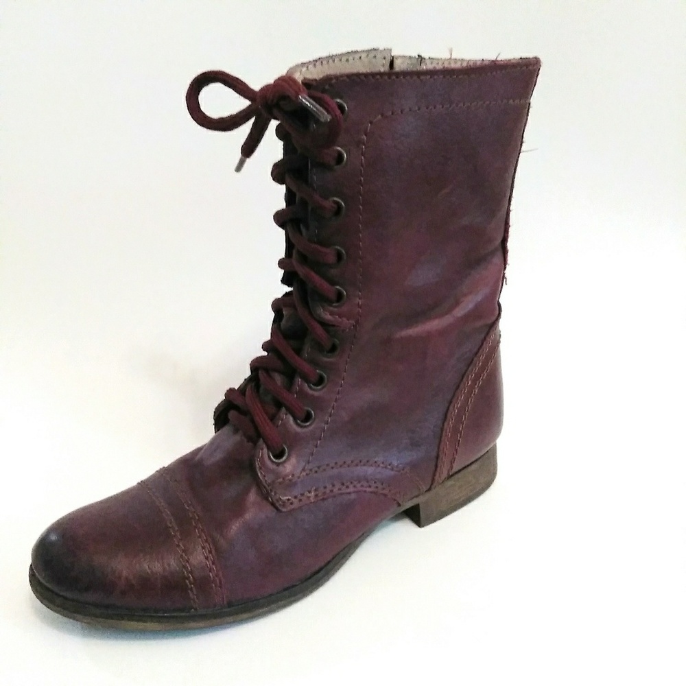 Steve Madden Troopa Boots Burgundy Size 7.5M
